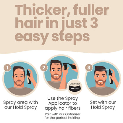 Hair Illusion Black Real Hair Fibers – 2-Pack (38g Each) for Thinning Hair – Natural, Non-Synthetic Coverage