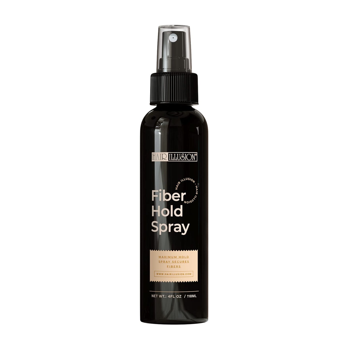 Hair Illusion Brown Real Hair Fibers & Fiber Holding Spray Bundle – 100% Real Hair, Natural Coverage (38 g)