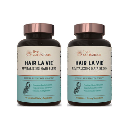 Hair La Vie Live Conscious Revitalizing Blend Hair Vitamins – 2-Pack with Biotin, Collagen & Saw Palmetto