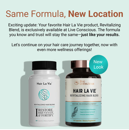Hair La Vie Live Conscious Revitalizing Blend Hair Vitamins – 2-Pack with Biotin, Collagen & Saw Palmetto