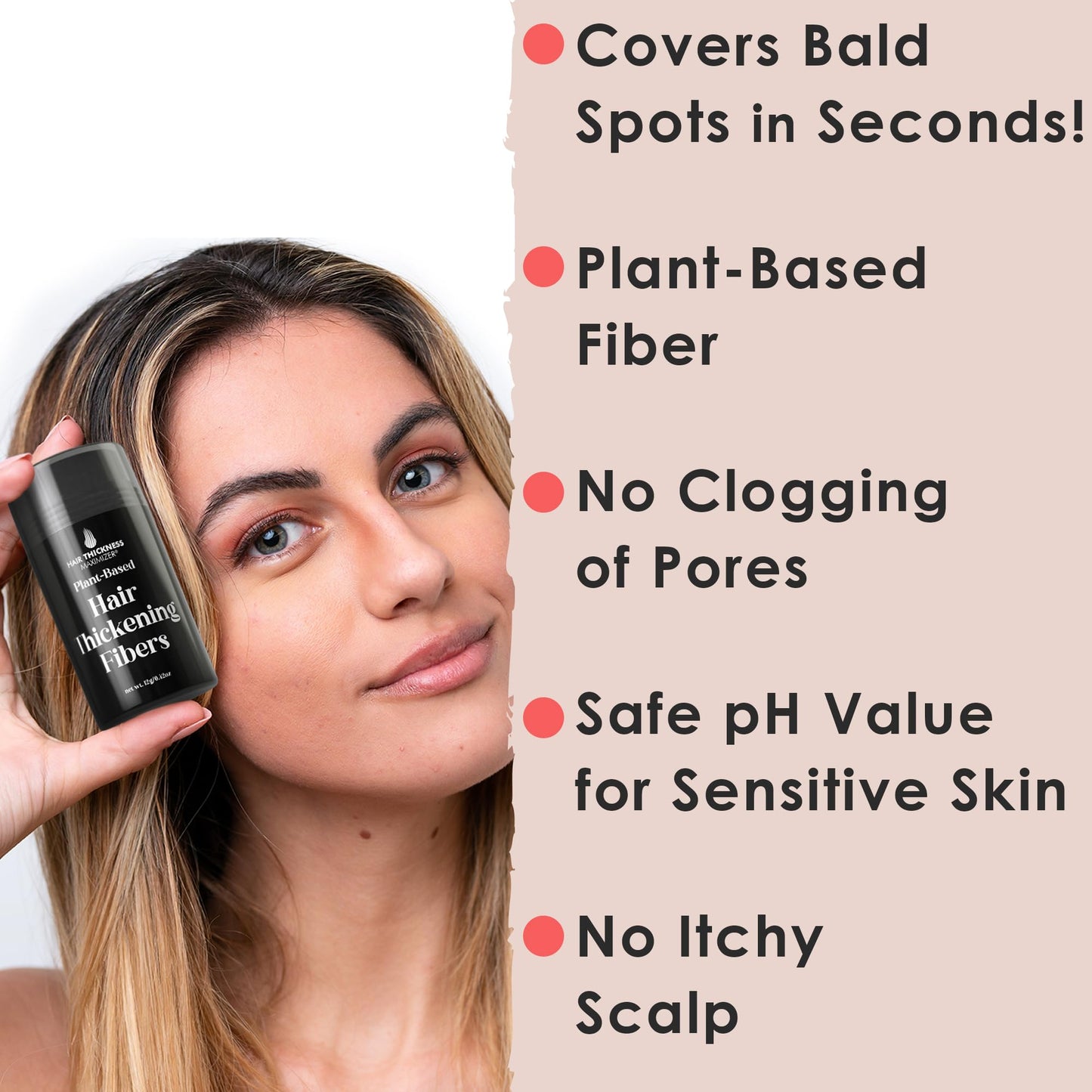 Hair Fibers for Thinning Hair | Plant-Based, Non-Itchy Coverage (Dark Brown) | Hair Thickness Maximizer