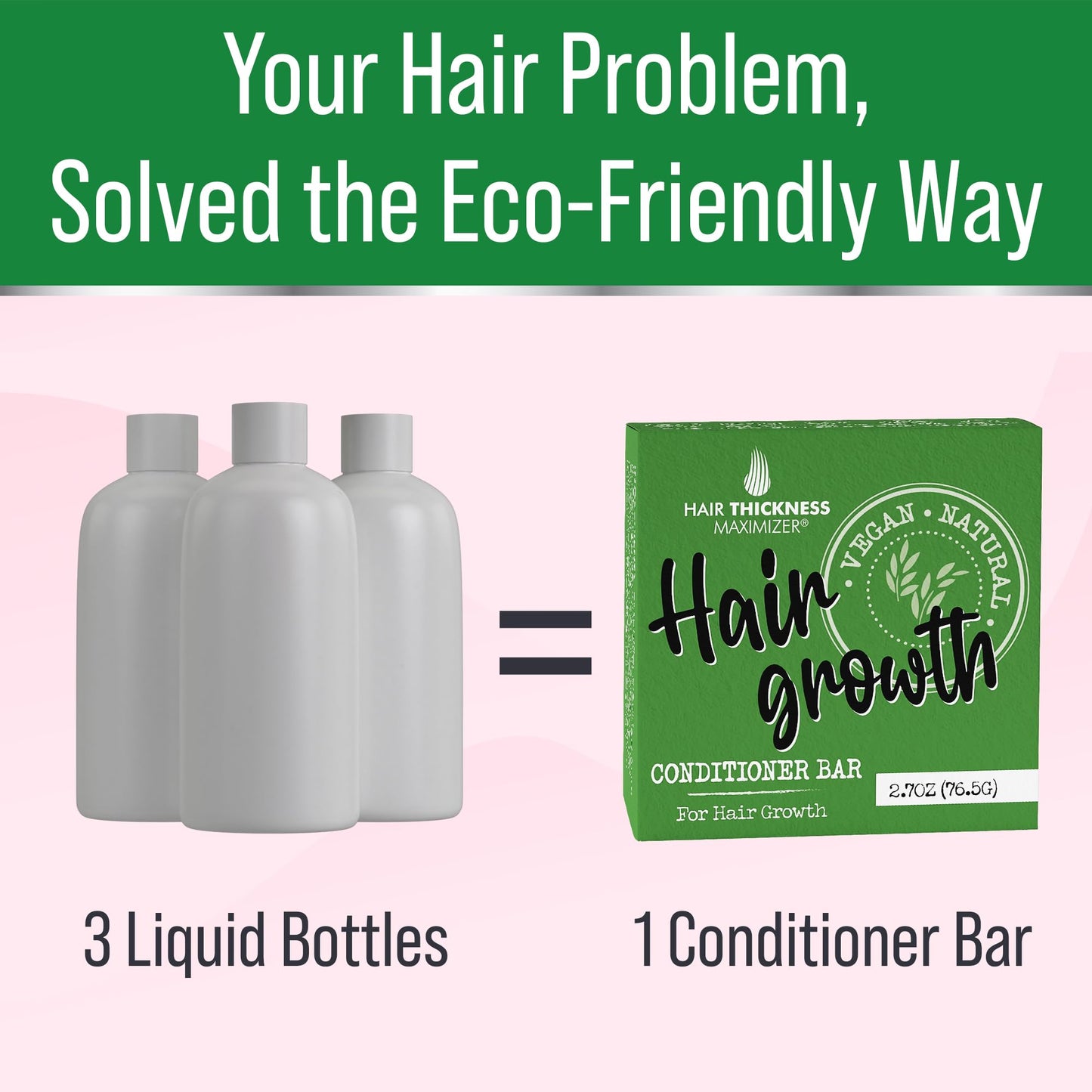 Hair Thickness Maximizer Conditioner Bar for Hair Growth – Eco-Friendly, Vegan, Color Safe, USA Made