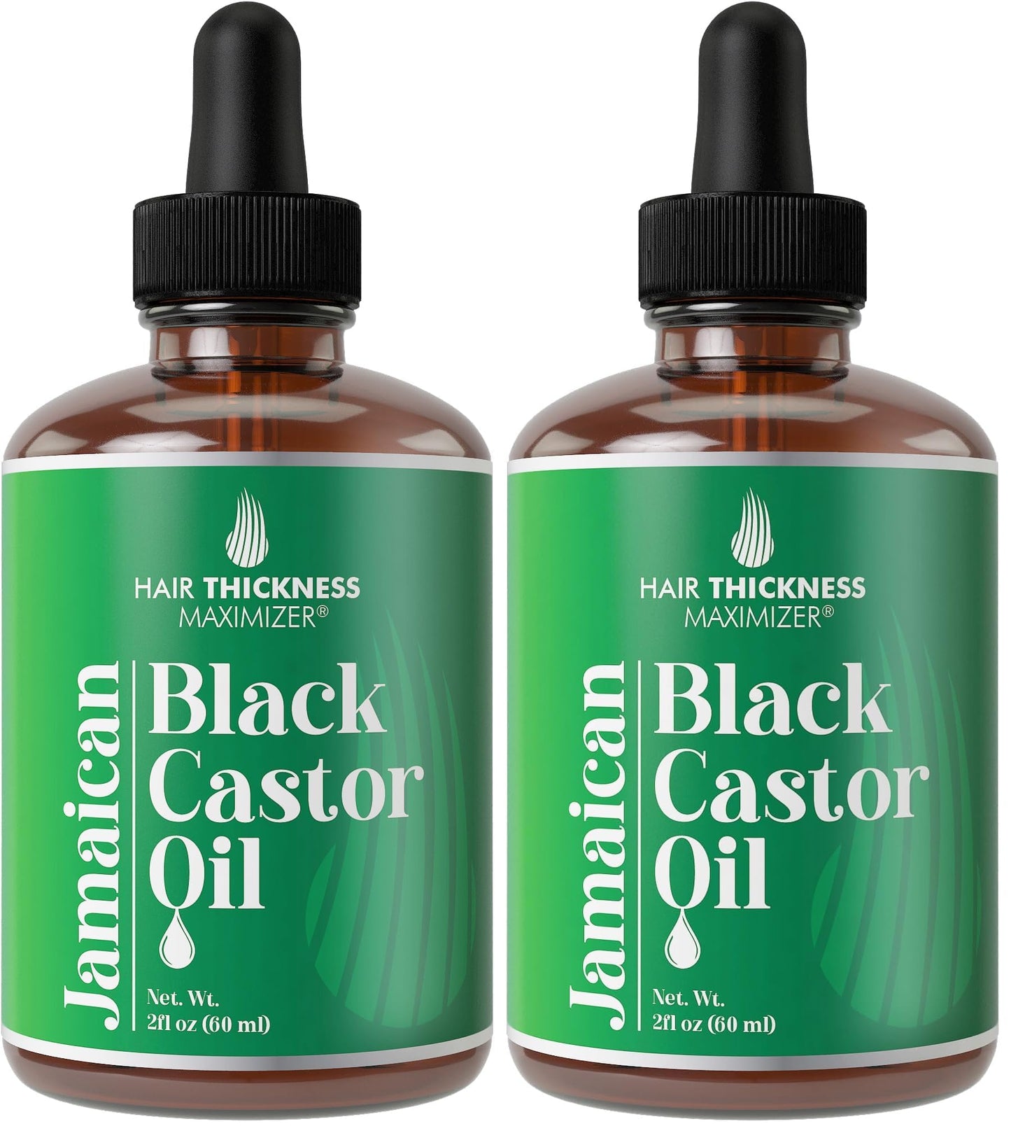 Hair Thickness Maximizer Jamaican Black Castor Oil for Hair Growth – Vegan & Unscented 2oz Serum (Pack of 2)
