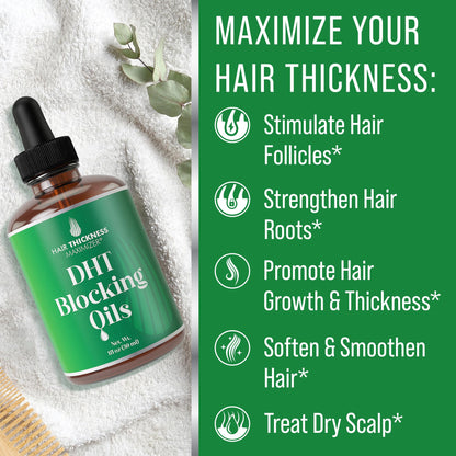 Hair Thickness Maximizer DHT Blocker Serum – Vegan & Unscented, 1oz