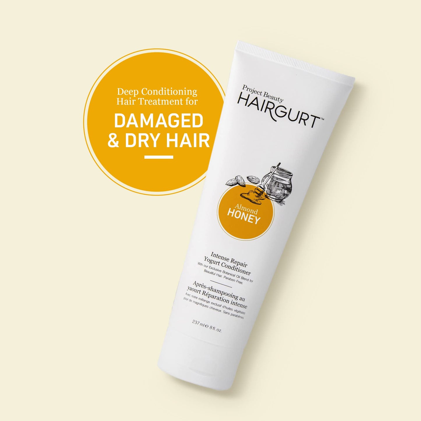 Hairgurt Almond & Honey Shampoo + Conditioner Set – Sulfate-Free Repair for Dry, Damaged Hair (8 oz)