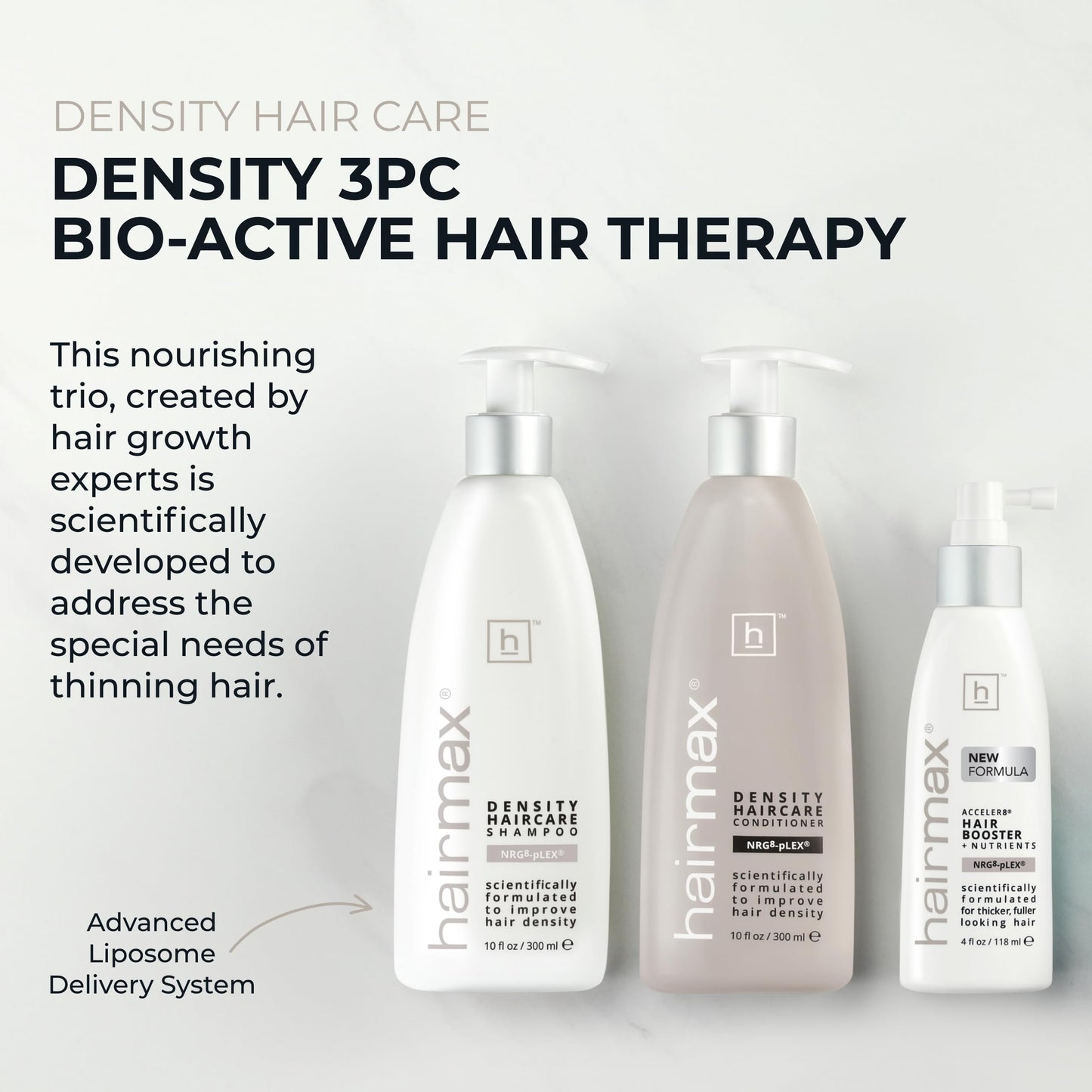 Hairmax Density Haircare Set: Shampoo, Conditioner & Booster for Thinning Hair