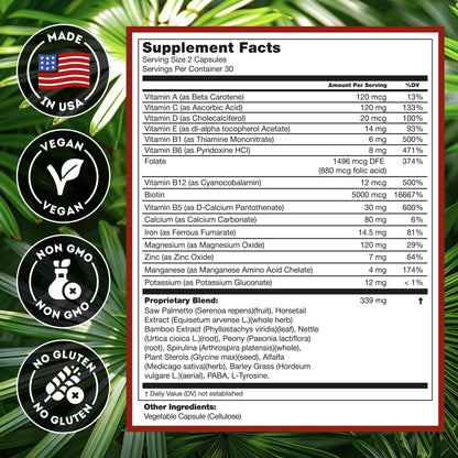 DHT Blocker Hair Growth Supplement – Biotin & Saw Palmetto for Regrowth (Unisex)