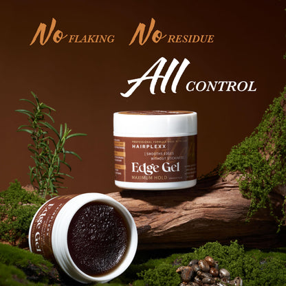 Hairplexx Glow Edge Control Gel – Maximum Hold, Non-Sticky Finish, Rosemary Mint, Biotin & Castor Oil