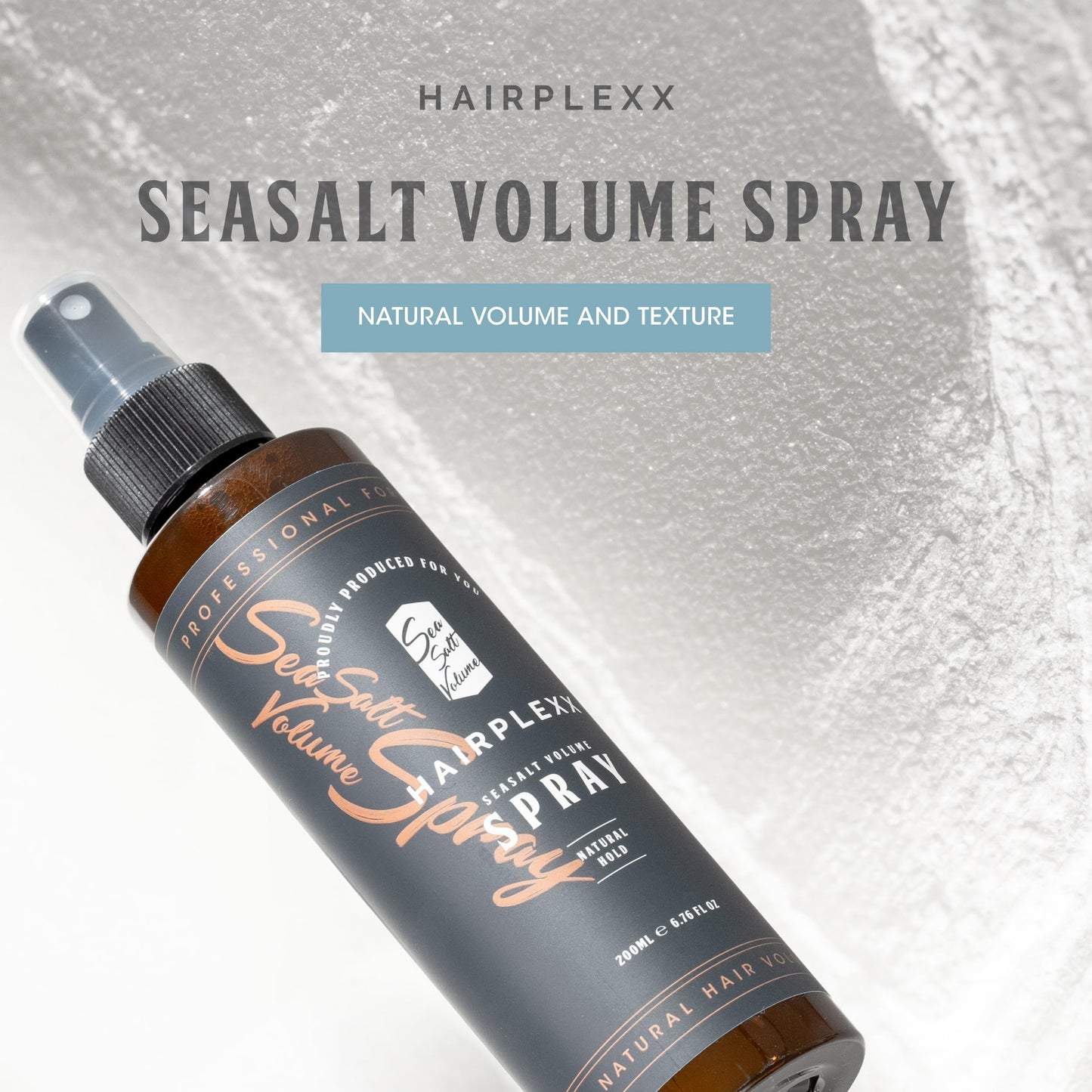 Hairplexx Sea Salt Volume Hair Spray – Natural Thickening, Matte Finish, UV Protection, Paraben Free (6.76 oz, Ocean Fresh)