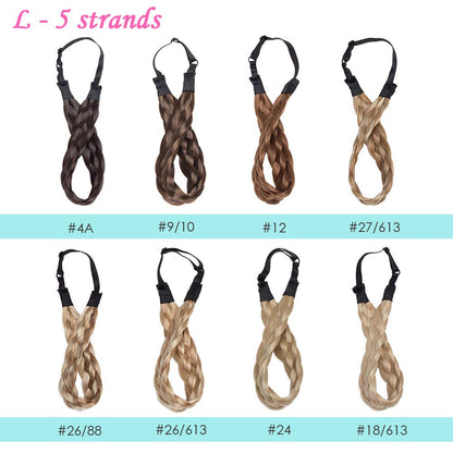 Hairro Braided Headband - Ash Brown 5-Strand Plaited Braid, 50g