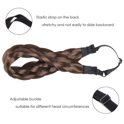 Hairro Braided Headband - Ash Brown 5-Strand Plaited Braid, 50g