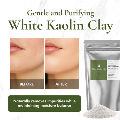HalalEveryday White Kaolin Clay Powder – 2 lb Cosmetic Grade, 100% Natural for DIY Masks, Soap Making & Bath Bombs