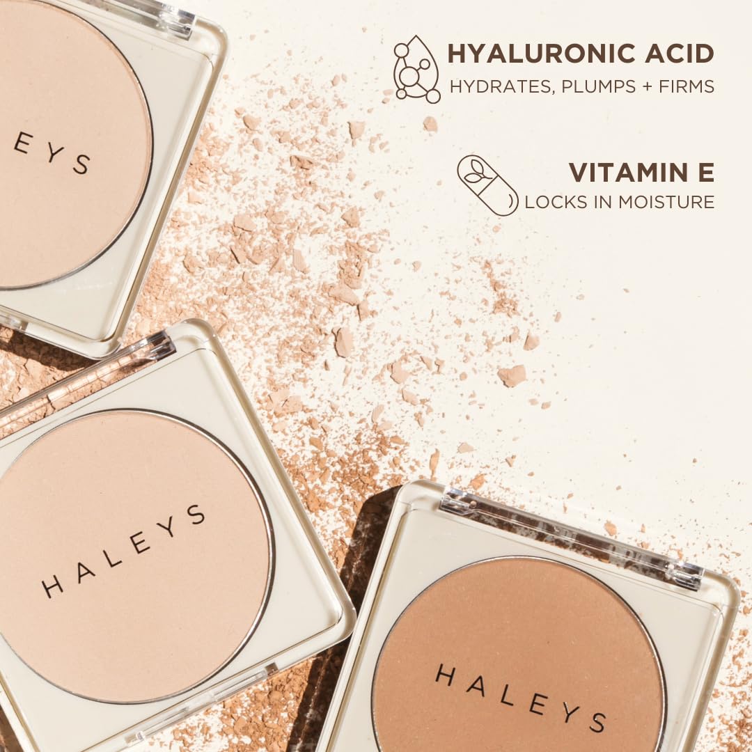 HALEYS Re-cover Pressed Powder Foundation — Medium-to-Full Coverage, Oil Control, Soft Matte Finish, Shade 4.25