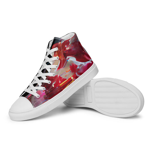 Half Black Half Báijiǔ - Mens High-Top Canvas Shoes