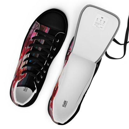Half Black Half Báijiǔ - Mens High-Top Canvas Shoes