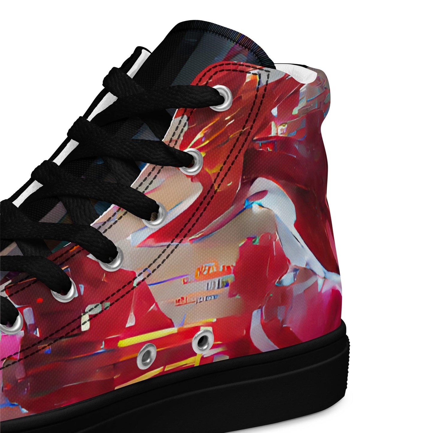 Half Black Half Báijiǔ - Mens High-Top Canvas Shoes