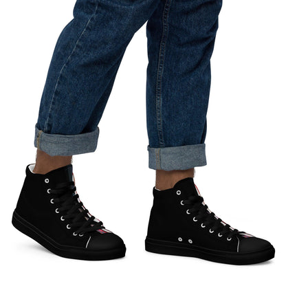 Half Black Half Báijiǔ - Mens High-Top Canvas Shoes