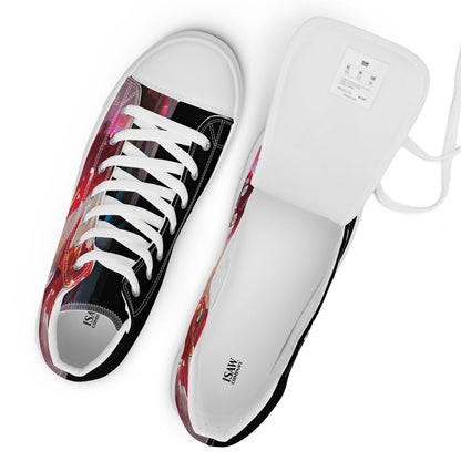 Half Black Half Báijiǔ - Mens High-Top Canvas Shoes
