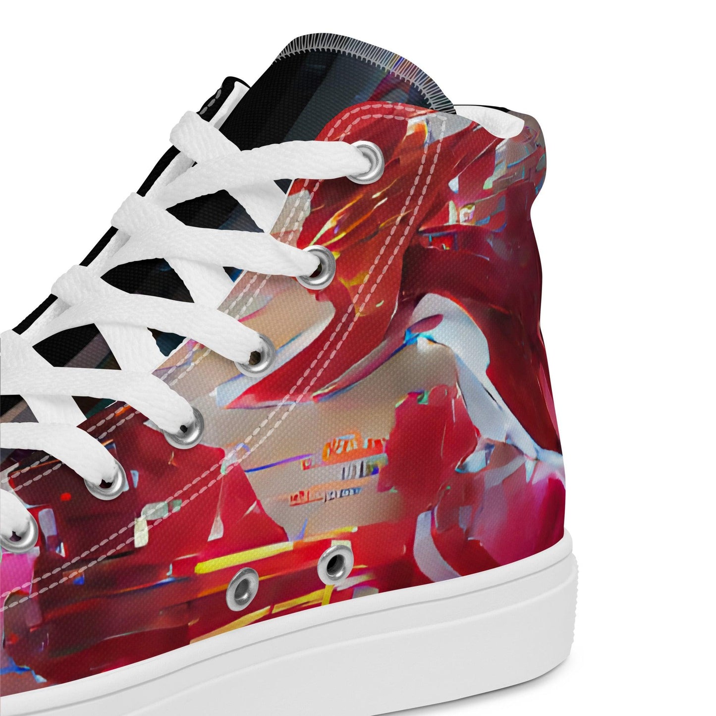 Half Black Half Báijiǔ - Mens High-Top Canvas Shoes