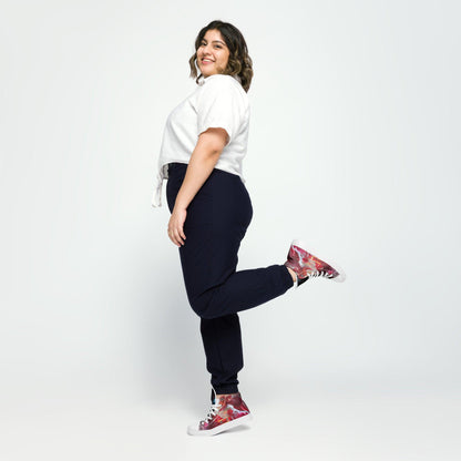 Half Black Half Báijiǔ - Womens High-Top Canvas Shoes