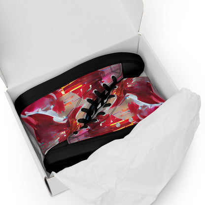 Half Black Half Báijiǔ - Womens High-Top Canvas Shoes