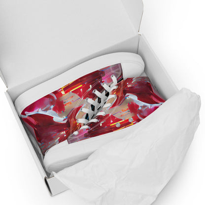 Half Black Half Báijiǔ - Womens High-Top Canvas Shoes