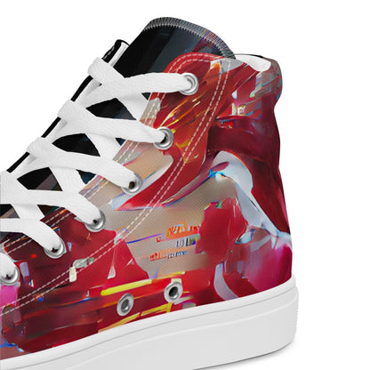 Half Black Half Báijiǔ - Womens High-Top Canvas Shoes