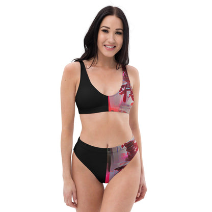 Half Black Half Báijiǔ - Womens Two-Piece Bikini