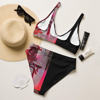 Half Black Half Báijiǔ - Womens Two-Piece Bikini