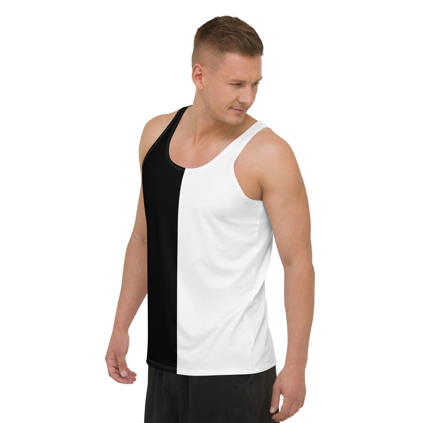 Half Black Half White - Mens Tank Top