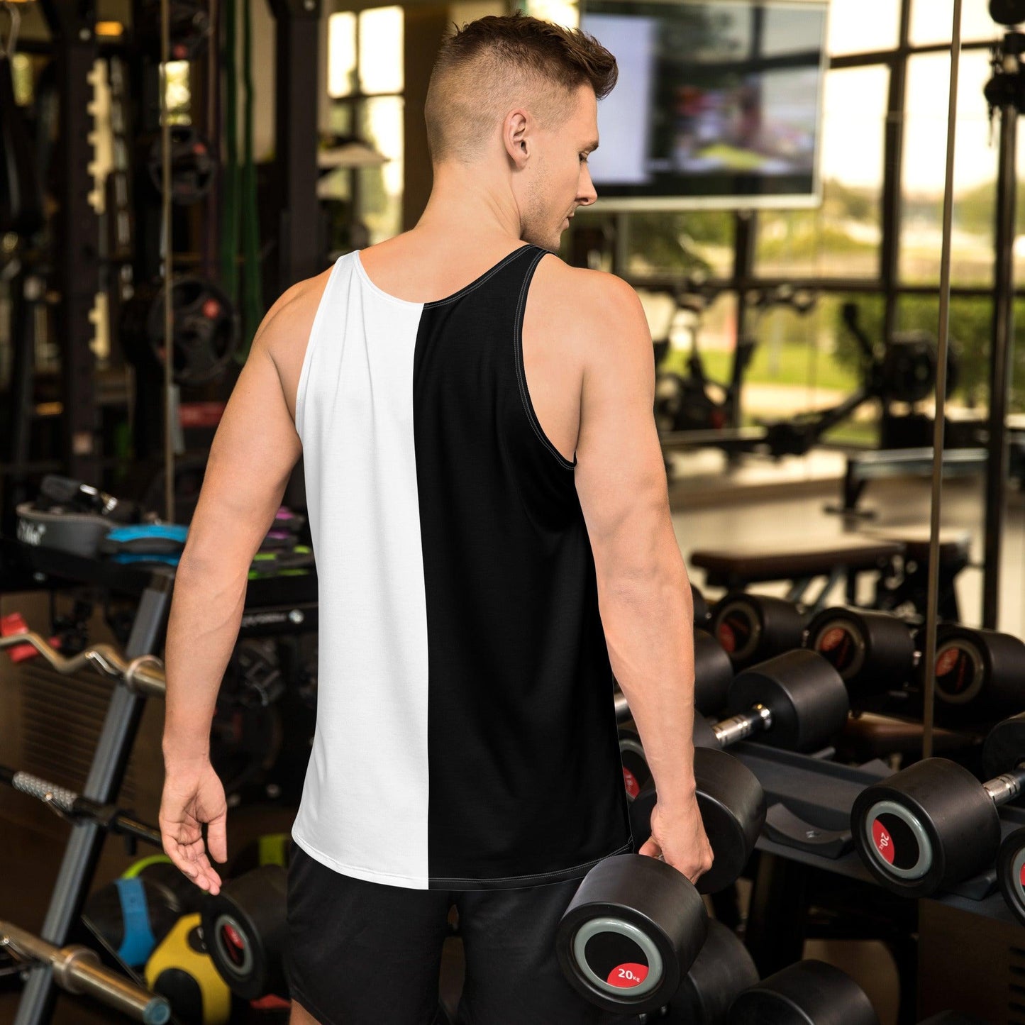 Half Black Half White - Mens Tank Top