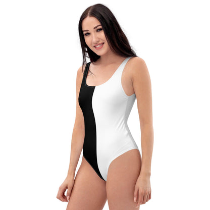 Half Black Half White - Womens One-Piece Swimsuit