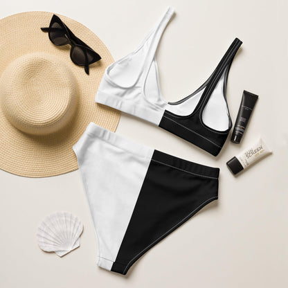 Half Black Half White - Womens Two-Piece Bikini
