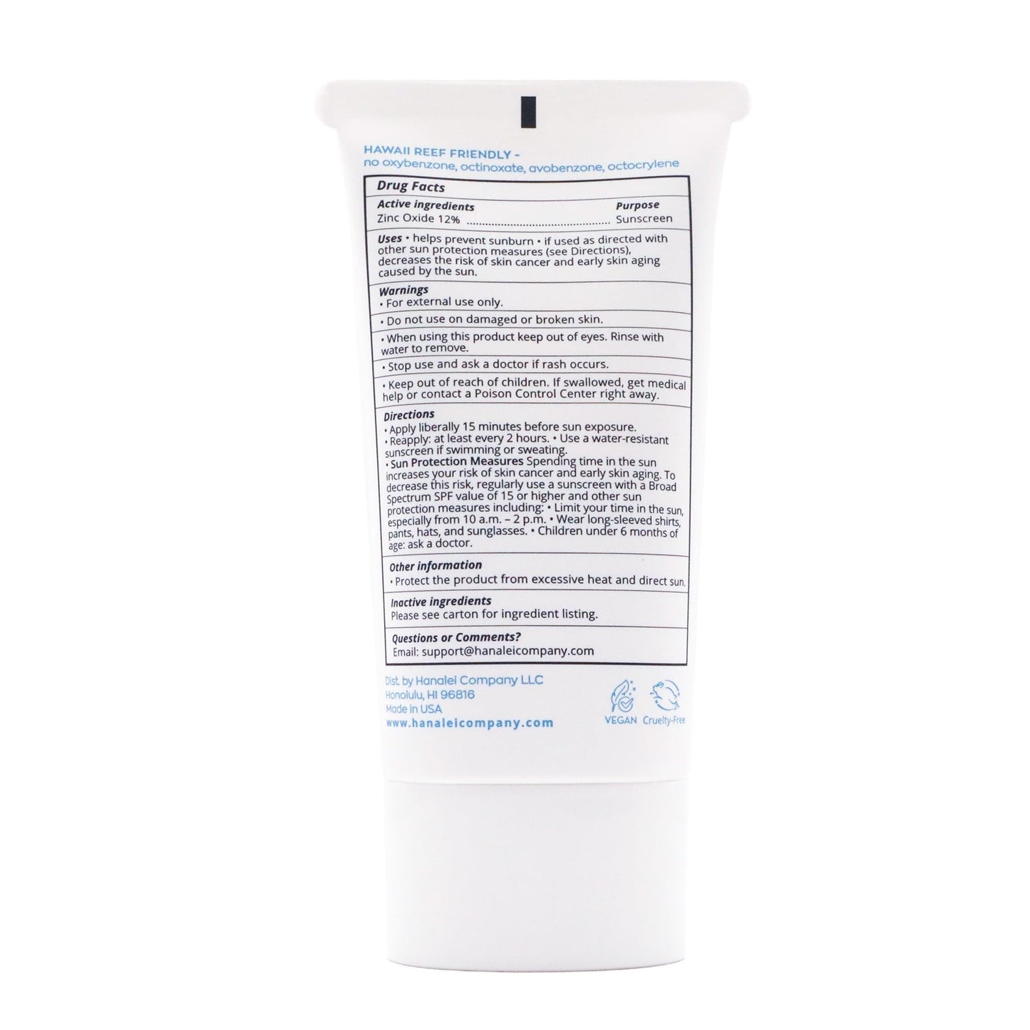 Hanalei Mineral Sunscreen Face Moisturizer SPF 50 – Dermatologist Tested, Reef-Safe, 3-in-1 Hydrating Primer
