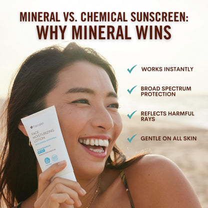 Hanalei Mineral Sunscreen Face Moisturizer SPF 50 – Dermatologist Tested, Reef-Safe, 3-in-1 Hydrating Primer