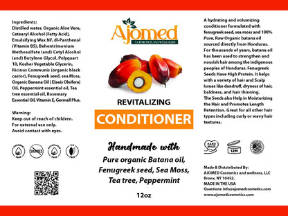 Handmade Hair Conditioner with Batana Oil & Sea Moss – Sulfate-Free, Paraben-Free, Non-Toxic, Fenugreek, Rosemary & Tea Tree