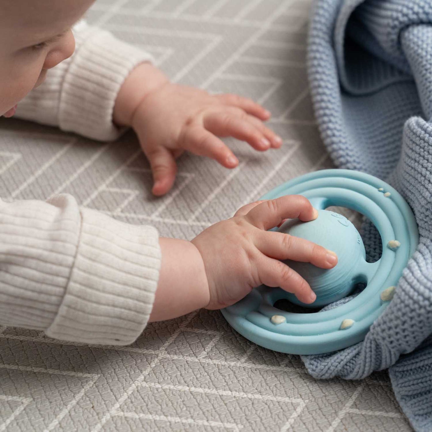 Planet CH3W® Natural Rubber Space Themed Baby Toy (Ringed Planet)