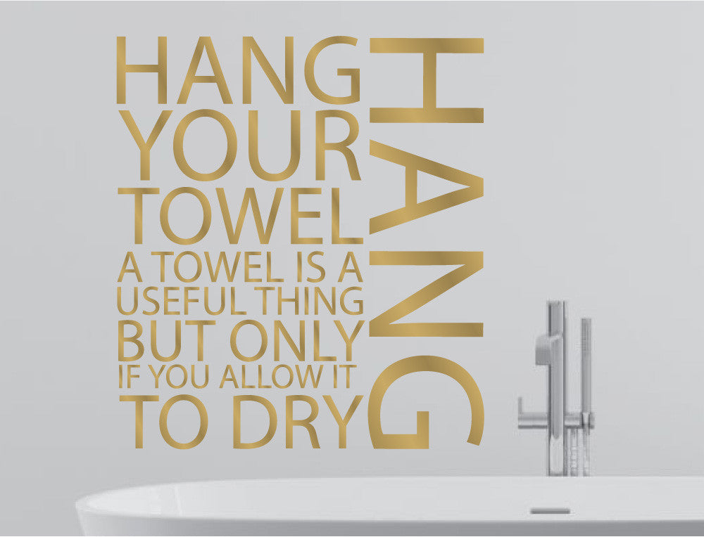 Hang Your Towel Word Wall Art Sticker