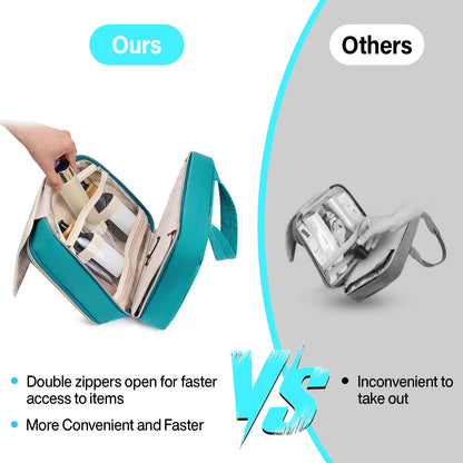 Hanke Hanging Travel Toiletry Bag for Women with Jewelry Organizer – Turquoise Green, 9.8L, Water-Resistant