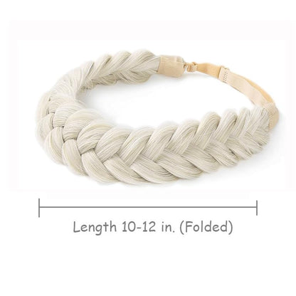 Hann 3 Pieces 5-Strand Synthetic Braided Headband – Wide Chunky Plaits Elastic Hair Piece