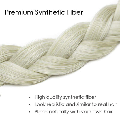 Hann 3 Pieces 5-Strand Synthetic Braided Headband – Wide Chunky Plaits Elastic Hair Piece