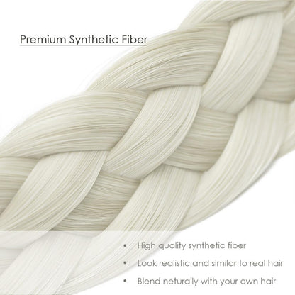 Hann 3 Pieces 5-Strand Synthetic Braided Headband – Wide Chunky Plaits Elastic Hair Piece