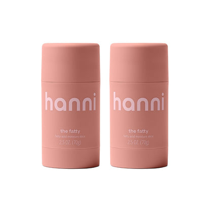 HANNI Fatty Body Moisturizer Stick with Fatty Acids – Fragrance-Free, Travel Size, 2.5 oz (Pack of 2)