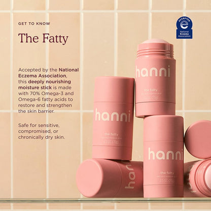 HANNI Fatty Body Moisturizer Stick with Fatty Acids – Fragrance-Free, Travel Size, 2.5 oz (Pack of 2)