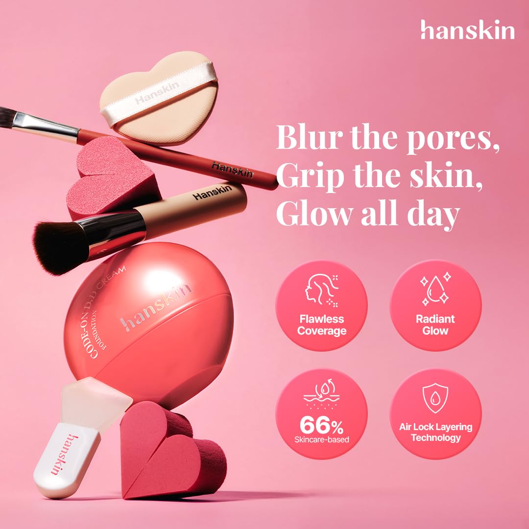 Hanskin DD Cream Foundation – Lightweight Korean BB Cream with Pore-Blur, Buildable Coverage | 1.18 fl oz (12C Fair)