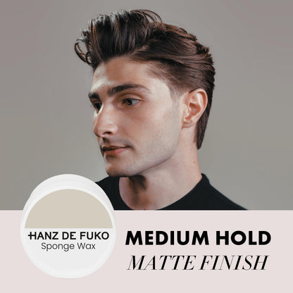 Hanz de Fuko Deluxe Hair Care Kit – 4 Travel Size Stylers: Claymation, Sponge Wax, Modify Pomade, Scheme Cream