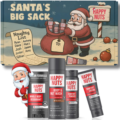 Happy Nuts Santa’s Big Sack: 4-in-1 Men’s Care Gift Box for Holidays