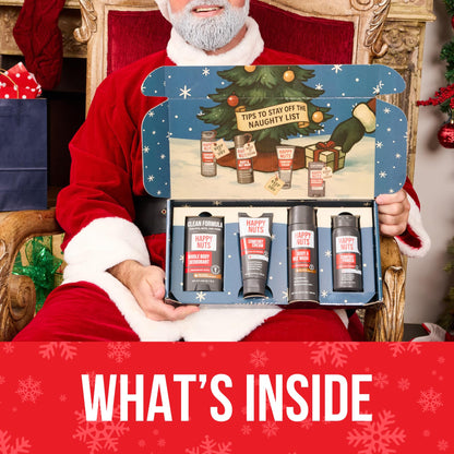 Happy Nuts Santa’s Big Sack: 4-in-1 Men’s Care Gift Box for Holidays
