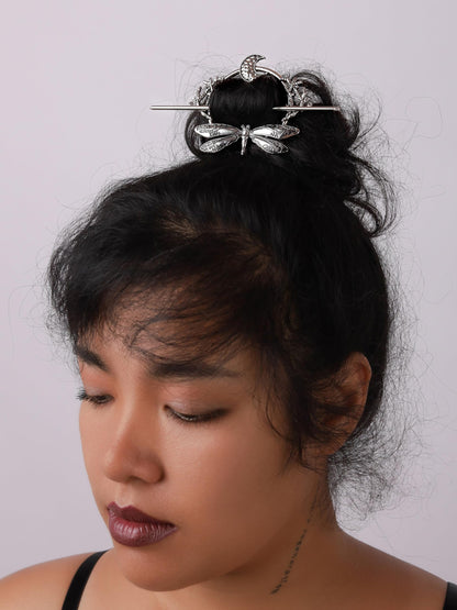 HAQUIL Dragonfly Moon Hairpin – Vintage Viking Hair Barrettes for Women