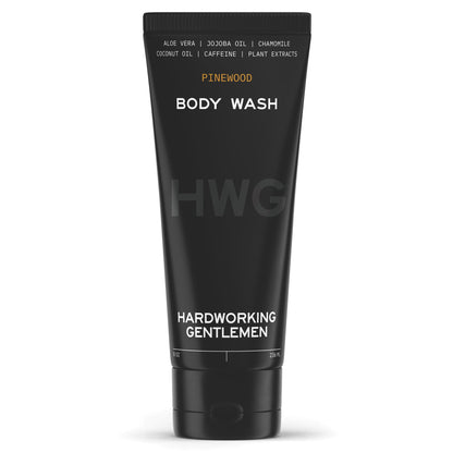 Hardworking Gentlemen Natural Body Wash – Pinewood Scent, Organic Aloe & Jojoba, Sulfate-Free